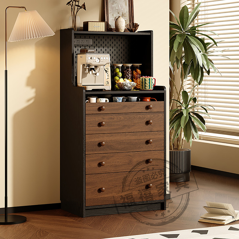 Medieval-Style Sideboard with Integrated Storage Rack, Coffee Cabinet, Wall-Mounted Tea Cabinet, DIY Pegboard Chest of Drawers Medieval-Style Sideboard with Integrated Storage Rack, Coffee Cabinet, Wall-Mounted Tea Cabinet, DIY Pegboard Chest of Drawers