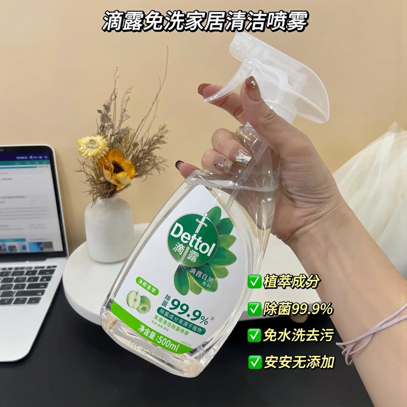 Dettol Refrigerator Cleaner Kitchen Grease Removal Disinfectant Spray Household Cleaning and Sterilization Official Flagship Product