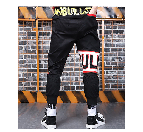 Mùa hè khâu overalls xu hướng cá tính chân quần hip hop thủy triều nam net đỏ lỏng chín điểm chân quần giản dị - Crop Jeans quần kaki