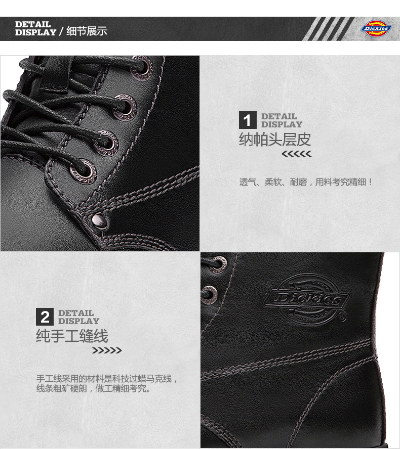Giày cao cổ nam Dickies Giày cotton mùa đông trong giày Martin giày nam dụng cụ da Giày da nam xu hướng giày quân đội giày ống nam