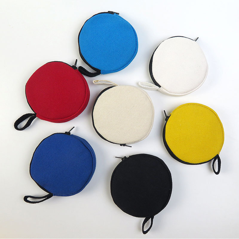 DIY Hand-Painted Canvas Coin Purse, Hand-Painted Bag, Blank Round Bag, Hand-Painted Coin Purse, Coin Bag for Children's Education