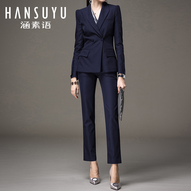 Career Suit Women President Spring Autumn Positive Dress Ol Senior Feel Interview West Suit Work Clothes Fashion Temperament Suits Tooling