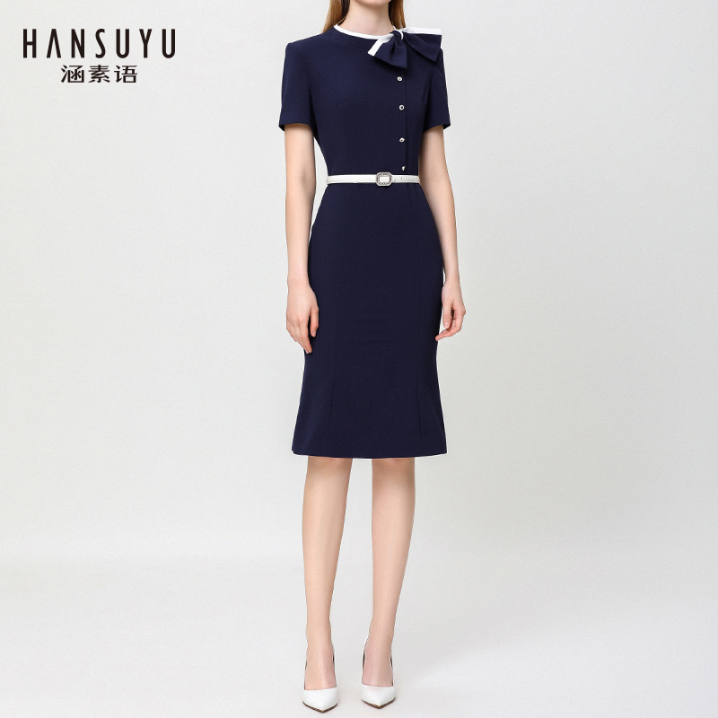 Work clothes female summer temperament goddess Fan stewardess uniform dress ol interview suit fashion jewelry store work clothes