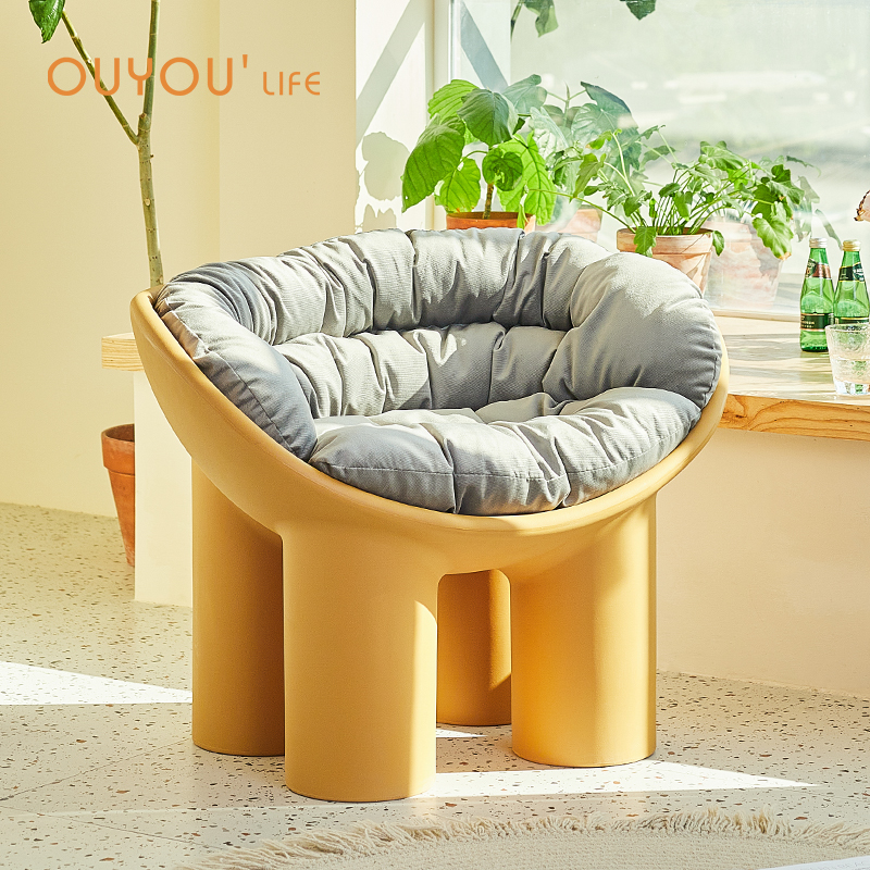 OUYOULIFE net red ins backrest elephant legs stools designer single chair casual minimalist backrest single chair