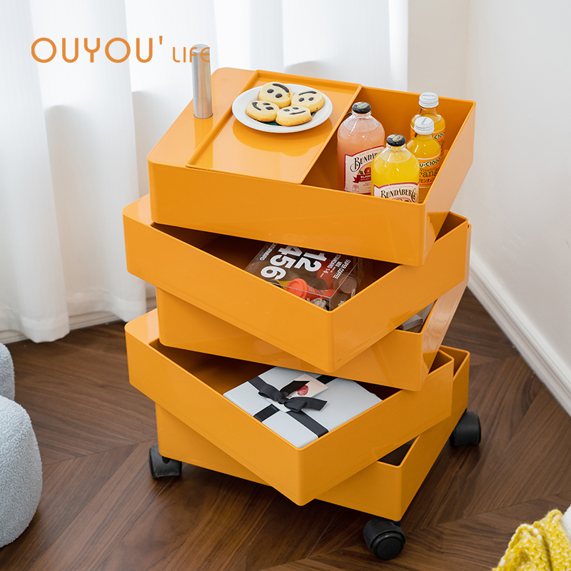 360-degree swivel containing cabinet Nordic multilayer removable dining cabinet Cosmetic Containing Bed Head Cabinet shelve