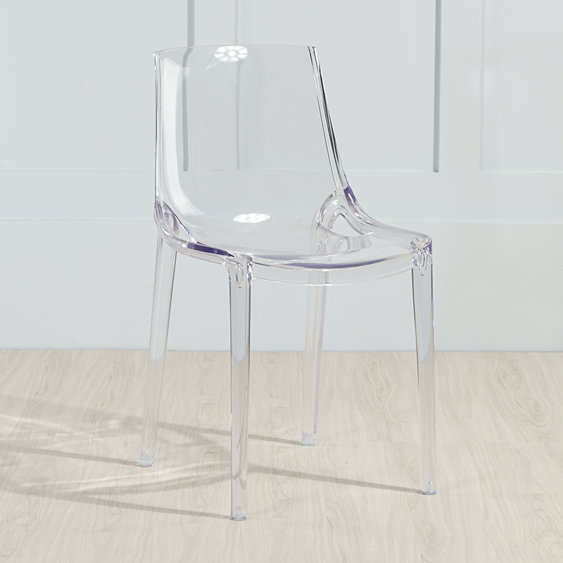 Transparent ColorNorthern Europe transparent Dining chair Plastic originality Acrylic Crystal chair fashion outdoors backrest Simplicity restaurant Coffee chair
