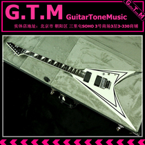 ESP E-II SV White w Black Stripes Electric Guitar Shaped Dovetail