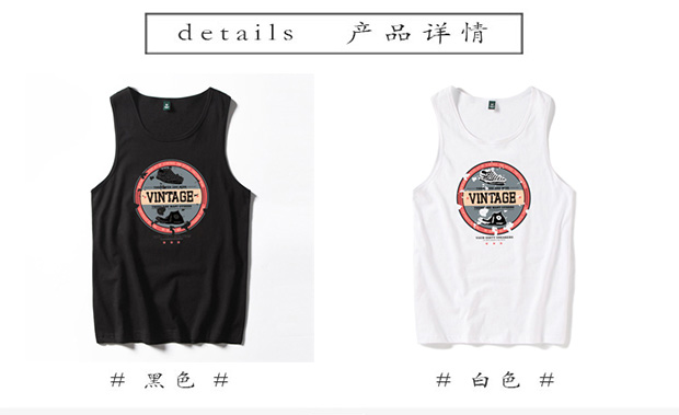 Mùa hè cotton vest Yu Wenle thủy triều thương hiệu thể thao cá tính xu hướng hip hop bãi biển vest vai thể dục vest nam - Áo vest cotton áo ba lỗ tập gym