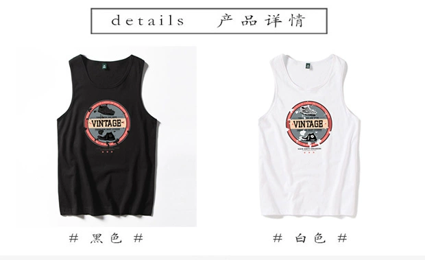 Mùa hè cotton vest Yu Wenle thủy triều thương hiệu thể thao cá tính xu hướng hip hop bãi biển vest vai thể dục vest nam - Áo vest cotton