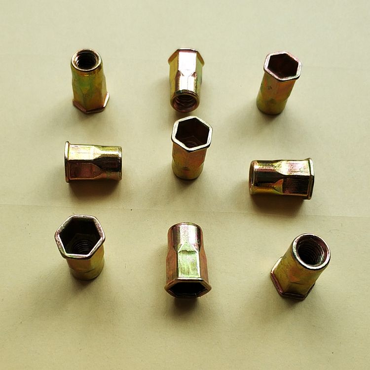 Sink head semi-hexagonal riveting nut iron small sunken head half hexagonal pull mother small head half hexagonal pull cap nut m8