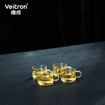 Weicheng glass small teacup Kung Fu tea set Household with handle tea cup High temperature resistant thickened transparent glass
