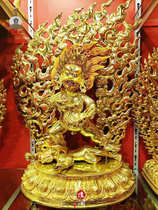 Nepal high-end boutique full gilt handicraft black God of wealth Buddha statue height of about 73cm