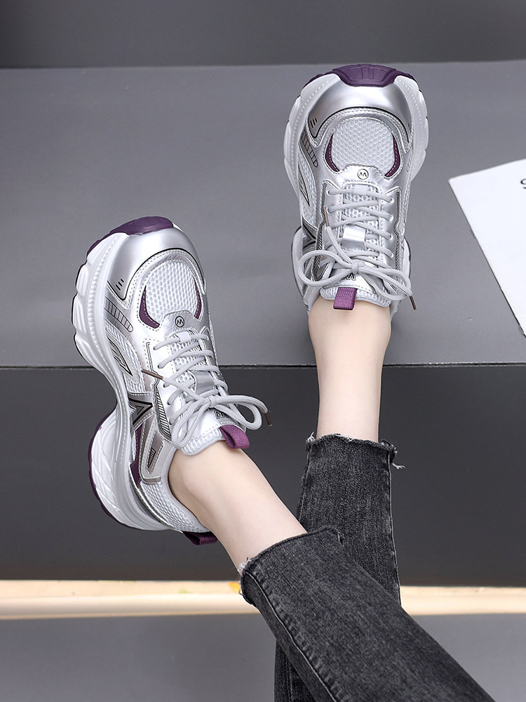 Women's Sneakers 2025 New Autumn and Winter Dad Shoes Women's Lightweight Soft-Soled Running Shoes Fleece-Lined Women's Shoes Thick-Soled Large Size