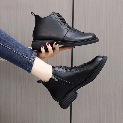 Martens, тонкие универсальные ботинки, низкие весенние короткие сапоги для кожаной обуви, коллекция 2022