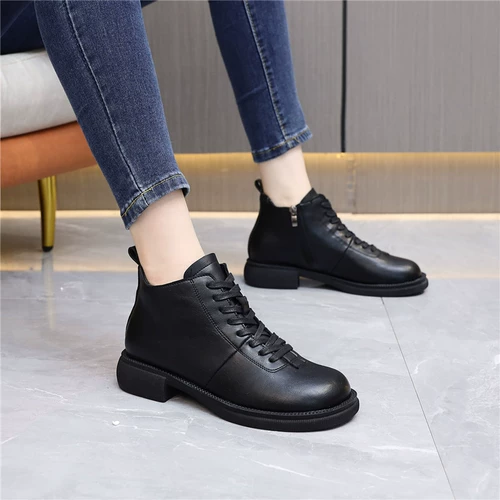 Martens, тонкие универсальные ботинки, низкие весенние короткие сапоги для кожаной обуви, коллекция 2022