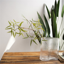 Nordic Ins Green Plant Potted Plant False Grass Single Branch Manga Day Type Tabletop Emulation Fern Plant Pendulum with green leaf decoration