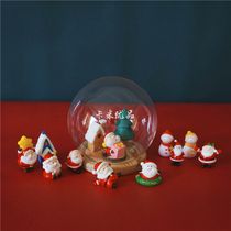 Joy Christmas Christmas Old Peoples Congresses Collection Snow People Cute Pendulum Pieces Microscape Snowscape Building Blind Box Decorations