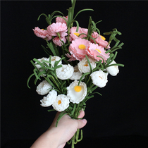 Clearance pastoral home accessories PE curled Daisy simulation flower set fake flower handmade flower freehand flower freehand flower living room decoration