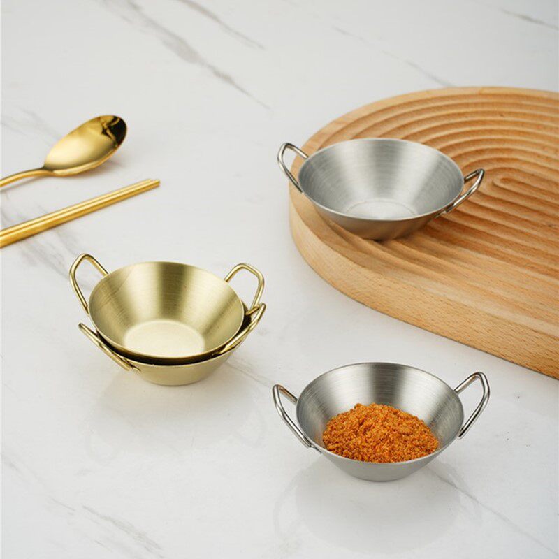 304 stainless steel flavored saucer meat shop with ear seasoned saucer creative dining room fire pot shop gold sauce seasoning oil saucer