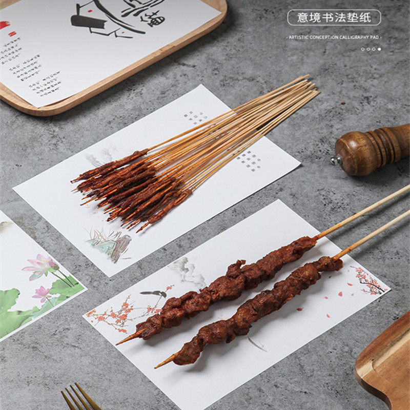 Dinner plate cushion paper Mood Dish mat Dining Room Dining Hall Cold Dish Decoration Calligraphy Cold Vegetable Paper Art Paper Bread Oil Paper Mat