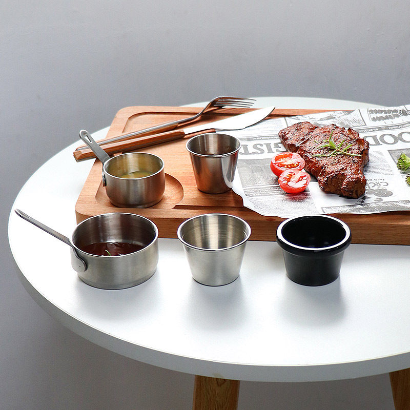 Western Dining Stainless Steel Sauce Cup Steak snack fries Tomato Sauce Grilled Meat Shop Black Pepper Mustard coffee Room Juice Cup