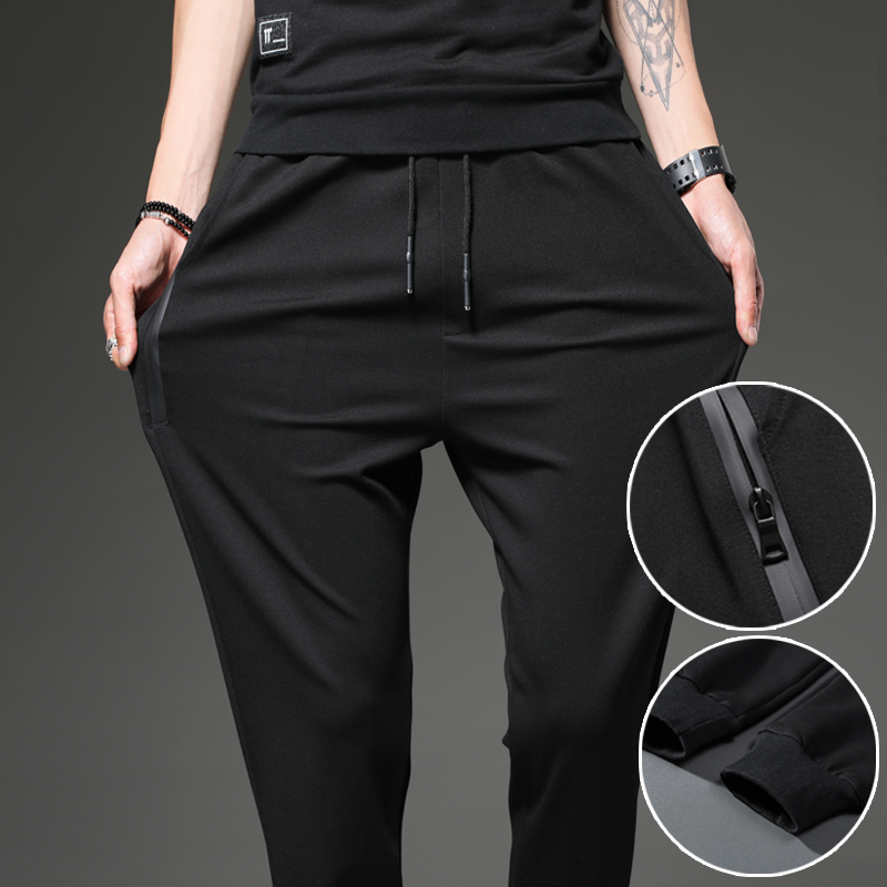 Pants Men's Straight Men's Black Casual Pants Trousers Trend Sports Pants Loose Leg Pants 2019 Autumn New