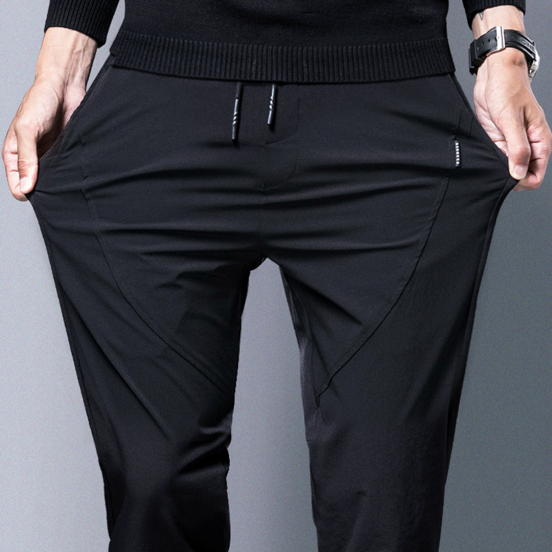 Men Casual Pants Straight Barrel Summer Pants Male small foot Thunderpants black 2020 New Western pants trendy 100 hitch 