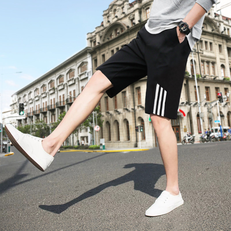 Summer shorts, men's trendy loose five-point pants, running sports pants, middle pants, basketball pants, casual beach pants, big pants