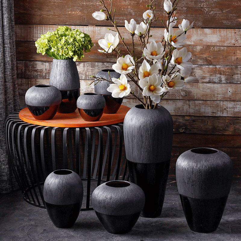 I and contracted ceramic vase mesa landing simulation flower flower flower arranging furnishing articles dried flowers combination home decoration