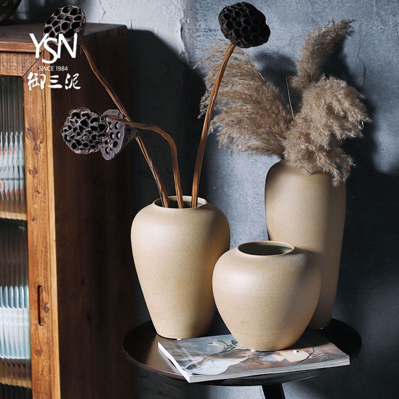 Royal three mud mesa vase decoration ceramic bottle sharjah office furnishing articles hotel teahouse study plain zen