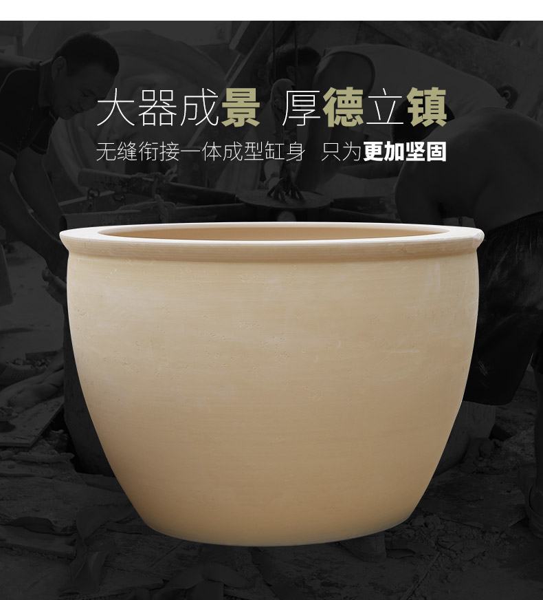 Royal jingdezhen ceramics by hand three clay lion first courtyard tank aquarium hydroponic water lily lotus garden hotel