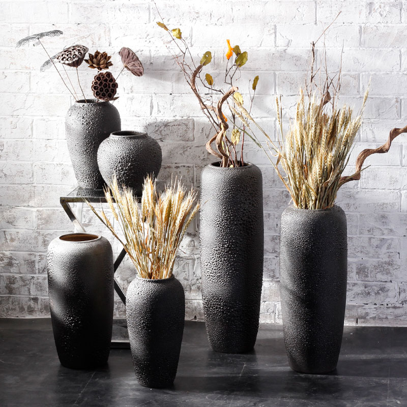 Jingdezhen ceramic floor coarse pottery vases, I and contracted sitting room of dried flowers flower arrangement furnishing articles wholesale hand basin of restoring ancient ways