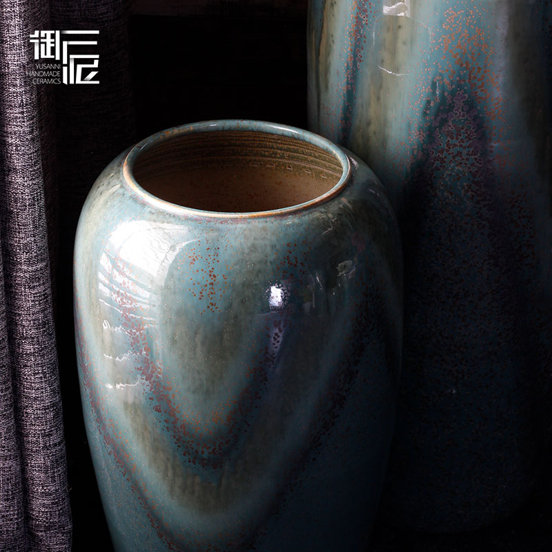 Jingdezhen ceramic vase landing I and contracted sitting room simulation flower flower arranging furnishing articles large European porch decoration
