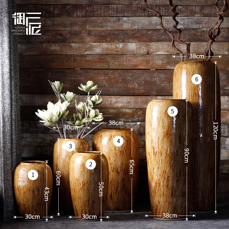 Jingdezhen ceramic vase of large sitting room furnishing articles flower arranging European - style villa clubhouse big flowerpot window decorations