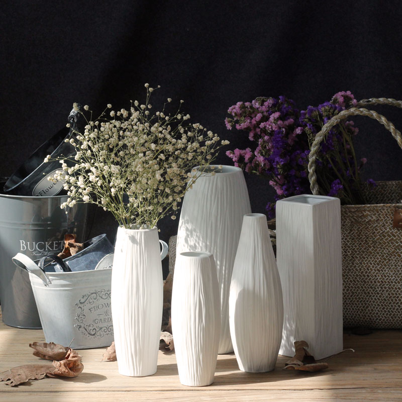 Coarse pottery dried flower decoration vase contracted and I the white flower arranging creative home sitting room ceramic furnishing articles