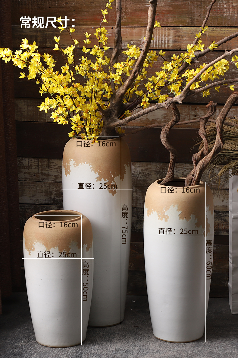 Boreal Europe style floor vase furnishing articles ceramic sitting room of I and contracted flower arranging Chinese style restoring ancient ways simulation flower vase