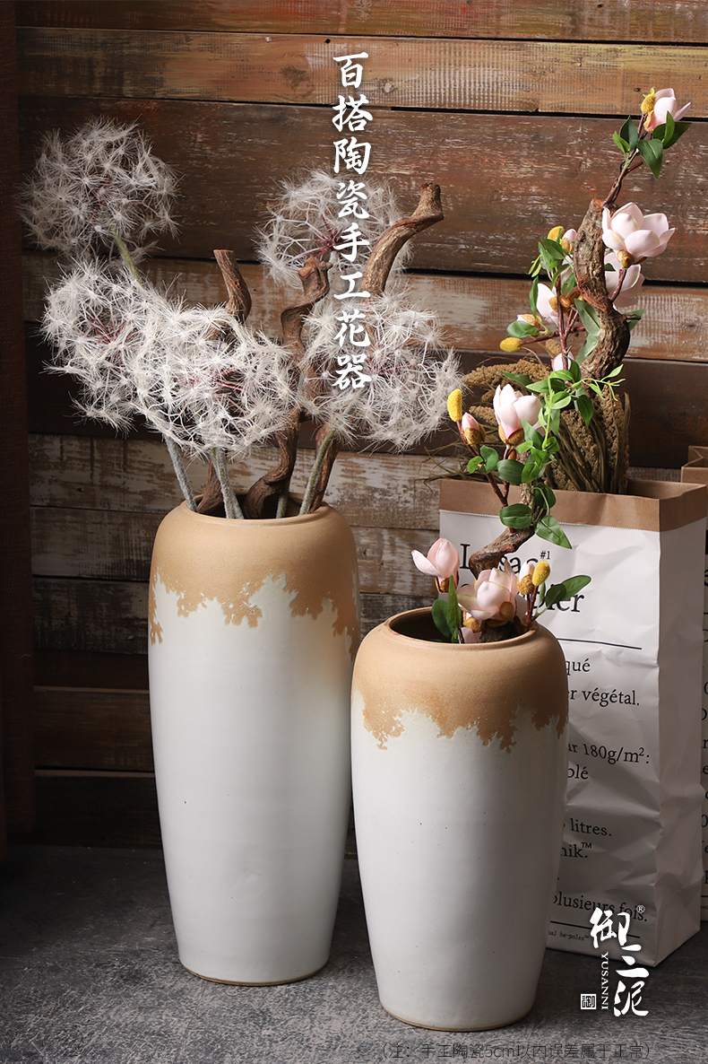 Boreal Europe style floor vase furnishing articles ceramic sitting room of I and contracted flower arranging Chinese style restoring ancient ways simulation flower vase