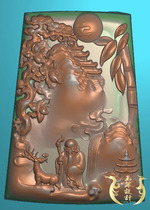 Landscape figures deer longevity star auspicious clouds fortune longevity fine carvings reliefs jade carvings JDP