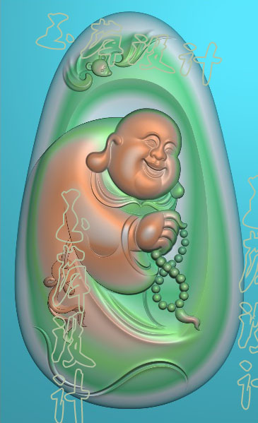 Buddha Fu in front of you Carved figure Jade carved figure