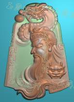 Guan Gong side face Guan Gong dragon fine carving jade carving