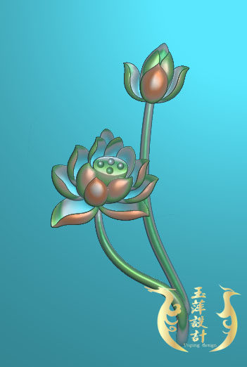 Lotus flower bouquet of fine sculptures embossed with jade sculptures JDP