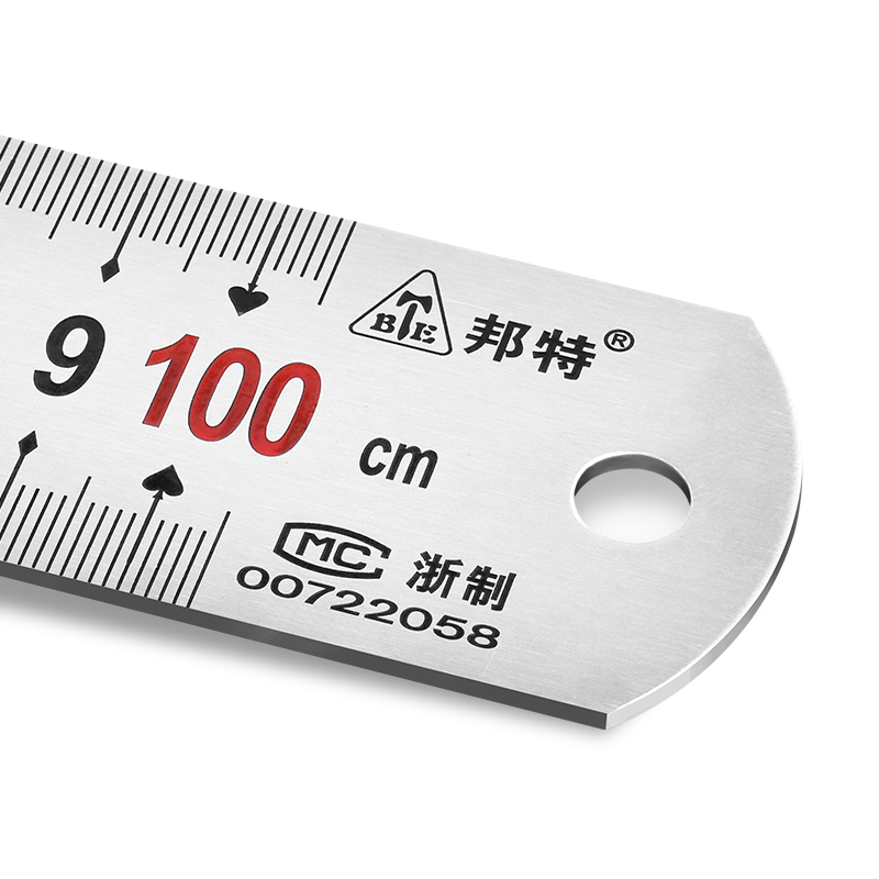 Bonte stainless steel plate ruler 30cm15 thickened steel ruler 1 meter 5 50 cm 2 meters 2.5 3 meters ruler iron ruler