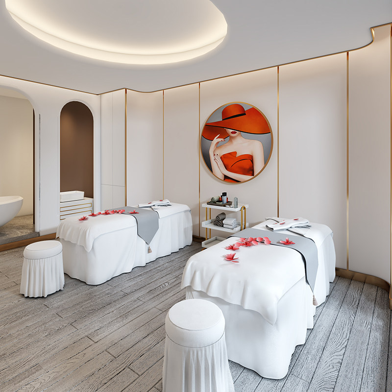 Mrs. Yuck Beauty Bedcover 4 pieces of high-grade white massage skin management summer special simple cover