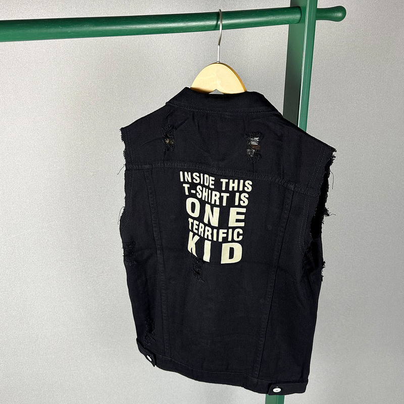 Real Shot] Video] D2 Printed Couple's Black Soft Denim Vest for Men and Women, Trendy and Easy to Wear, Suitable for Autumn, Summer, and Spring