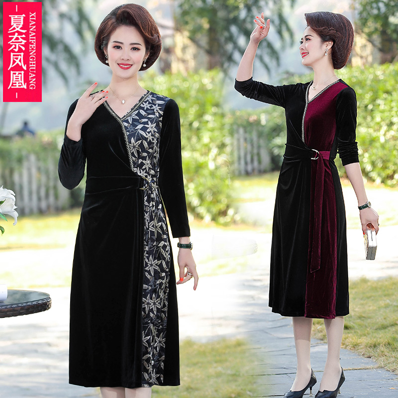 2022 new moms foreign dress middle-aged women spring autumn 45 ten-year-old spring dress casual dress for children