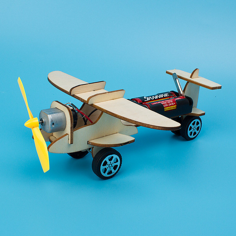 Wood electric manual assembly electric glider aircraft 8 - 10 years old students Steam science experiment suit