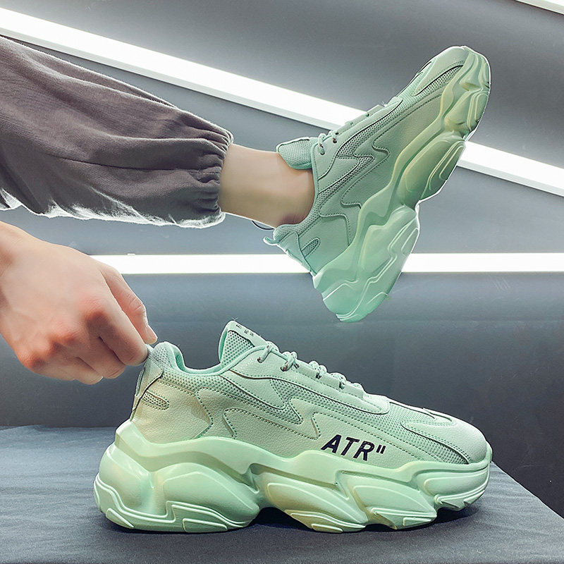 Men's shoes 2022 new summer casual sports shoes increased net red super hot green dad ins tide shoes autumn