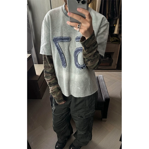 Камуфляжный комплект, летний лонгслив, ретро сексуальная толстовка, в американском стиле