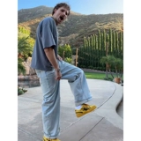 Синие джинсы, штаны, в американском стиле, изысканный стиль, свободный прямой крой