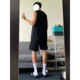 Черные быстросохнущие шелковые штаны для тренировок, весенние шорты, в американском стиле